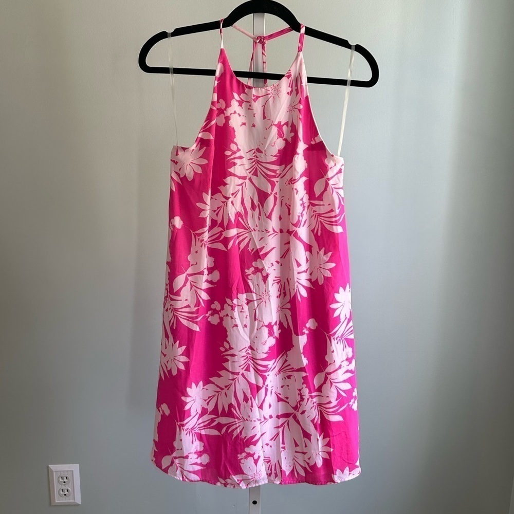 Everly Pink White Floral Sleeveless Sundress